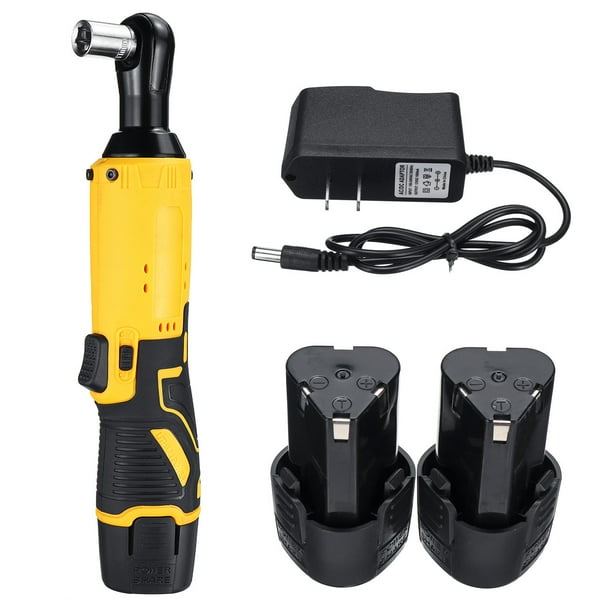 2 x 1500mAh Batteries 28V 3//8 Electric Cordless Ratchet Right Angle Wrench DIY Tool w//Reverse /& Forward Function